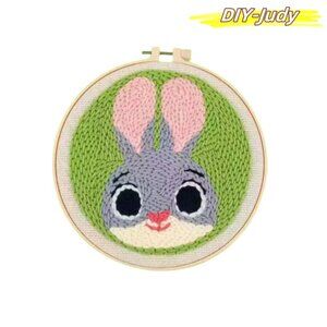 DIY Russian Embroidery Craft Kit Hand-embroidered Painting of a Bunny